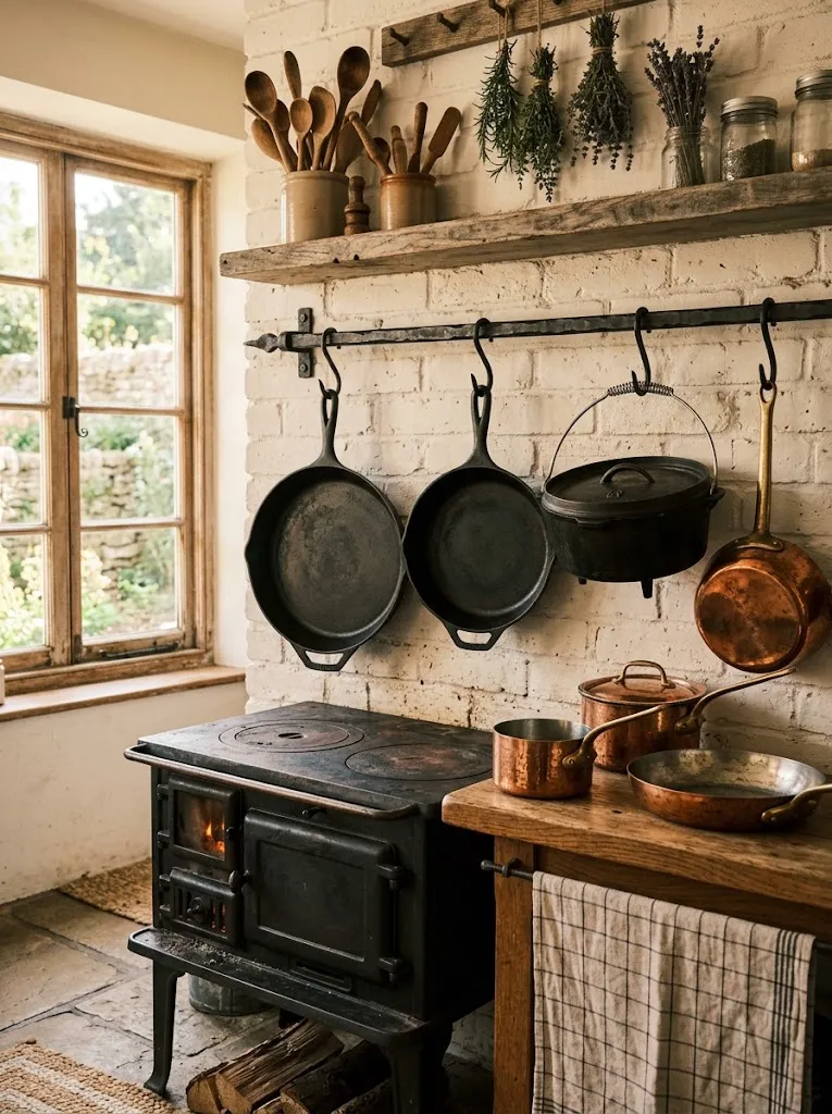cast-iron-cookware-display-farmhouse-kitchen